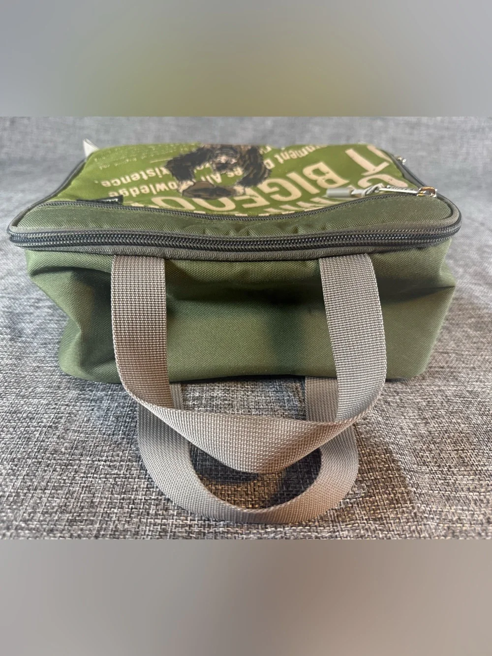 L.L. Bean Green Graphic Lunch Bag